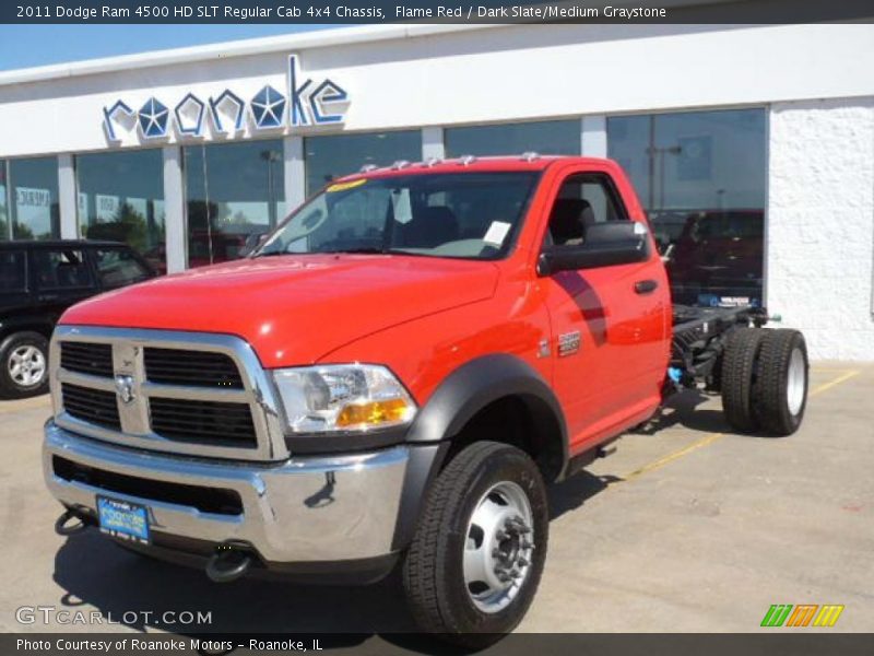 Flame Red / Dark Slate/Medium Graystone 2011 Dodge Ram 4500 HD SLT Regular Cab 4x4 Chassis