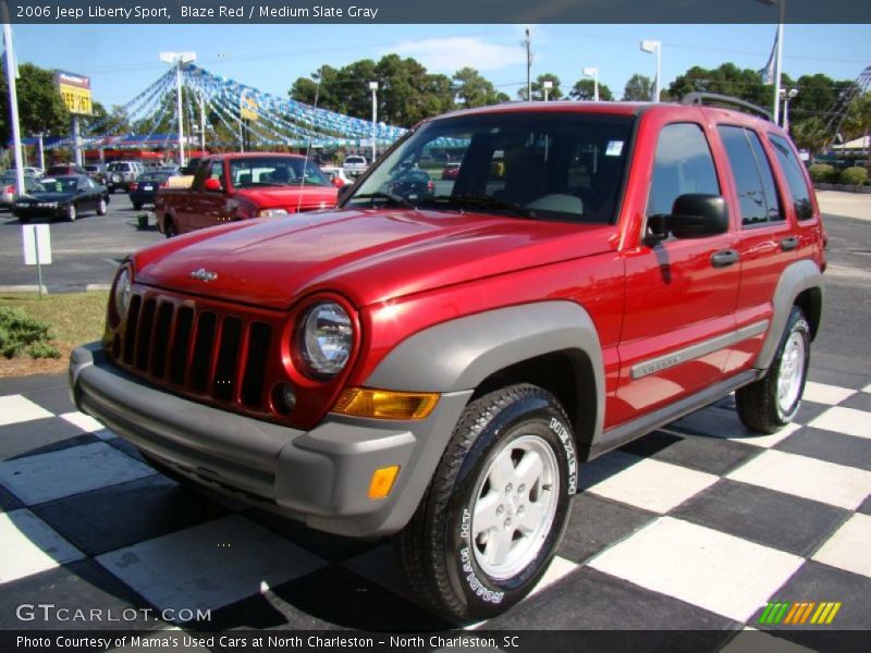 Blaze Red / Medium Slate Gray 2006 Jeep Liberty Sport