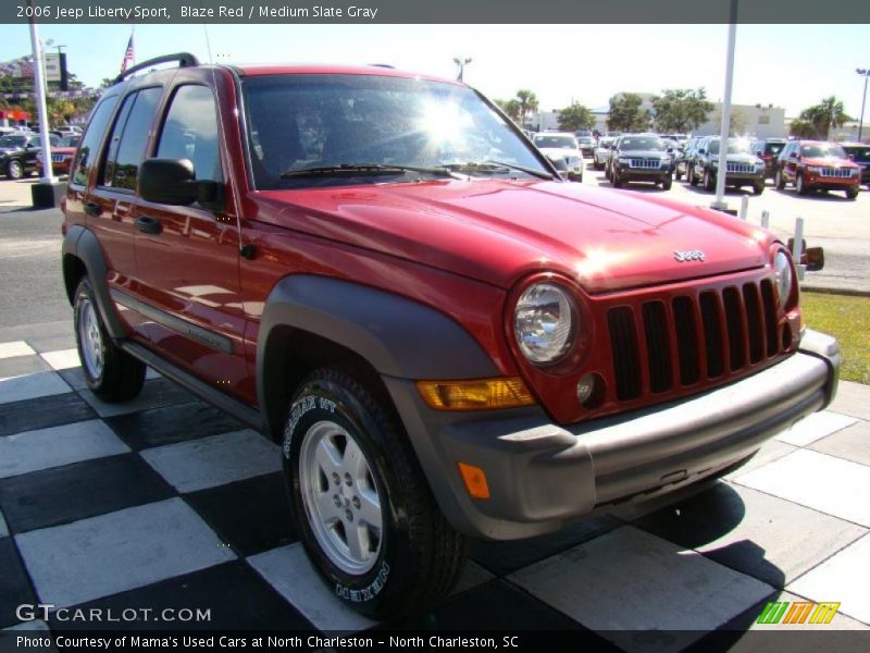 Blaze Red / Medium Slate Gray 2006 Jeep Liberty Sport