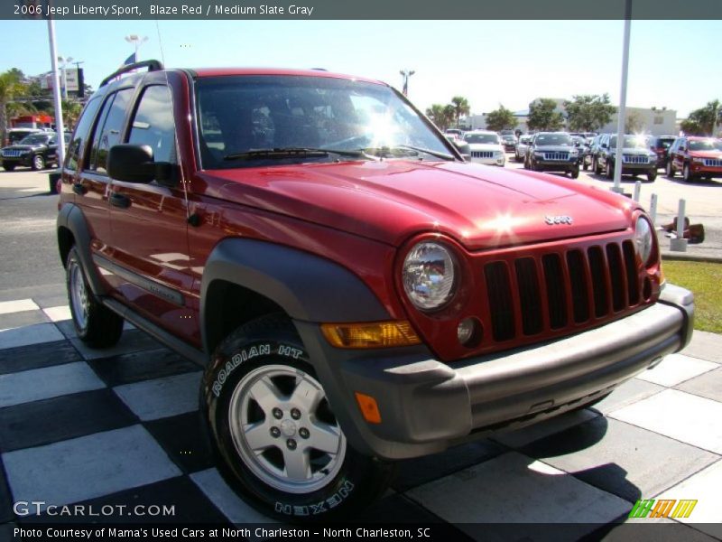 Blaze Red / Medium Slate Gray 2006 Jeep Liberty Sport
