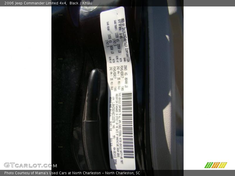 Black / Khaki 2006 Jeep Commander Limited 4x4