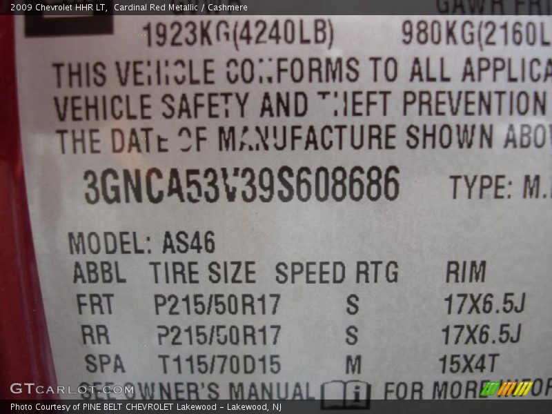Cardinal Red Metallic / Cashmere 2009 Chevrolet HHR LT