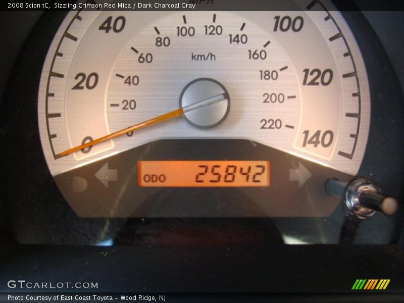 Sizzling Crimson Red Mica / Dark Charcoal Gray 2008 Scion tC