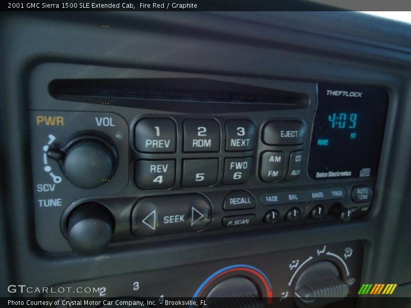 Controls of 2001 Sierra 1500 SLE Extended Cab