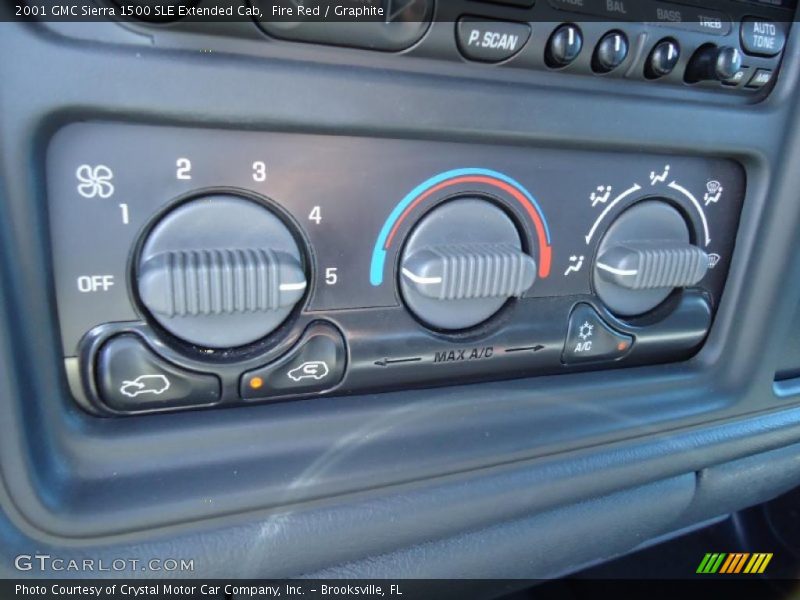 Controls of 2001 Sierra 1500 SLE Extended Cab