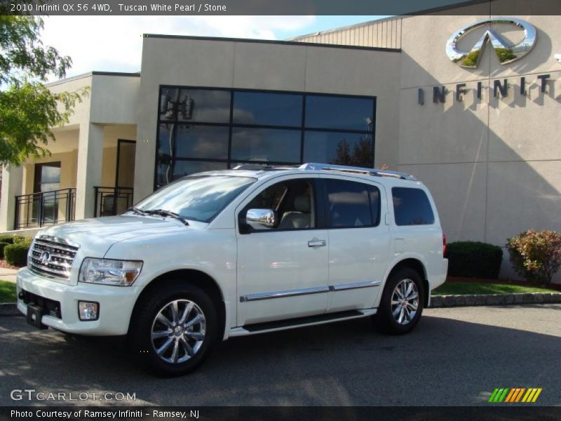 Tuscan White Pearl / Stone 2010 Infiniti QX 56 4WD