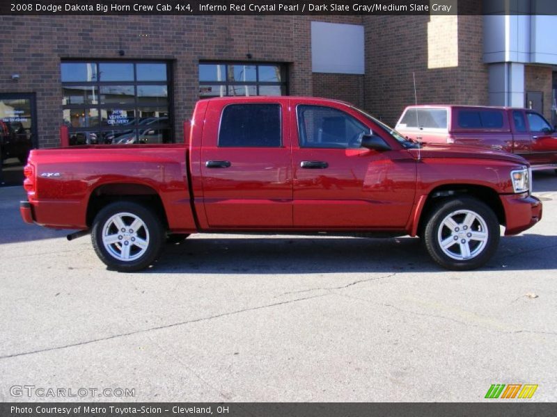 Inferno Red Crystal Pearl / Dark Slate Gray/Medium Slate Gray 2008 Dodge Dakota Big Horn Crew Cab 4x4