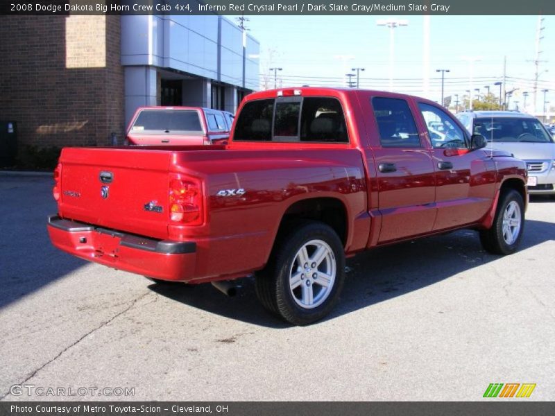 Inferno Red Crystal Pearl / Dark Slate Gray/Medium Slate Gray 2008 Dodge Dakota Big Horn Crew Cab 4x4