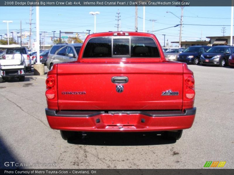 Inferno Red Crystal Pearl / Dark Slate Gray/Medium Slate Gray 2008 Dodge Dakota Big Horn Crew Cab 4x4