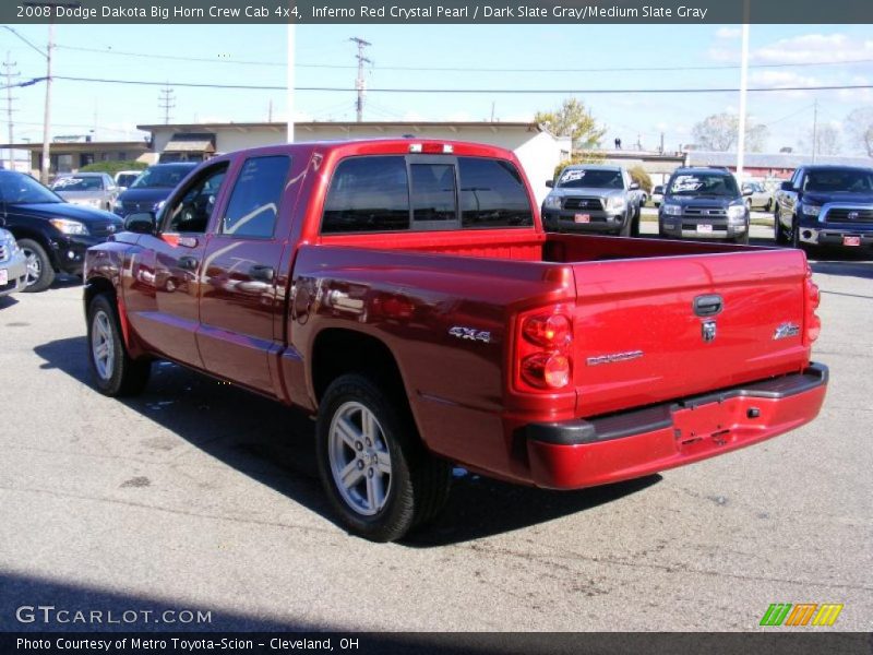 Inferno Red Crystal Pearl / Dark Slate Gray/Medium Slate Gray 2008 Dodge Dakota Big Horn Crew Cab 4x4