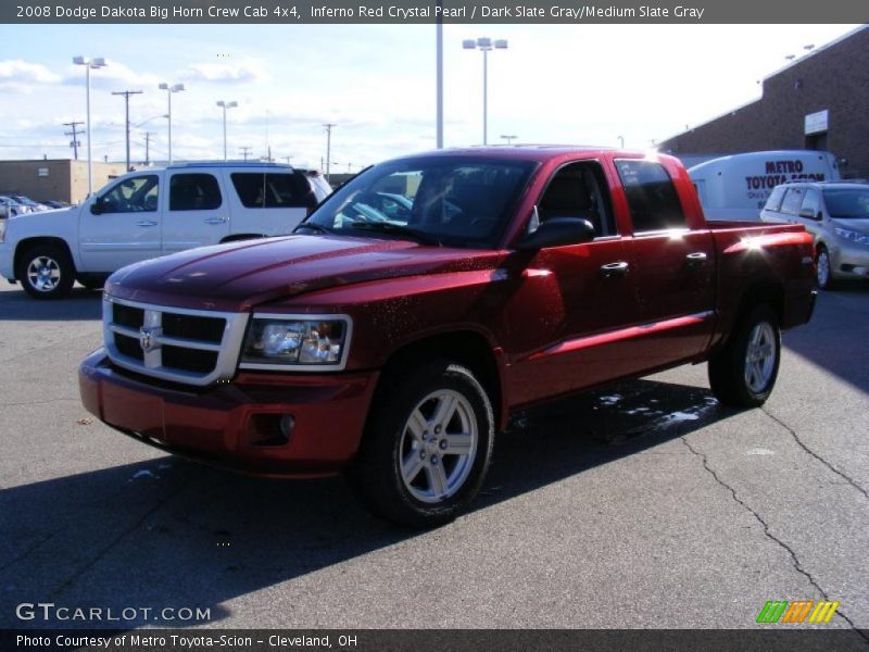 Inferno Red Crystal Pearl / Dark Slate Gray/Medium Slate Gray 2008 Dodge Dakota Big Horn Crew Cab 4x4