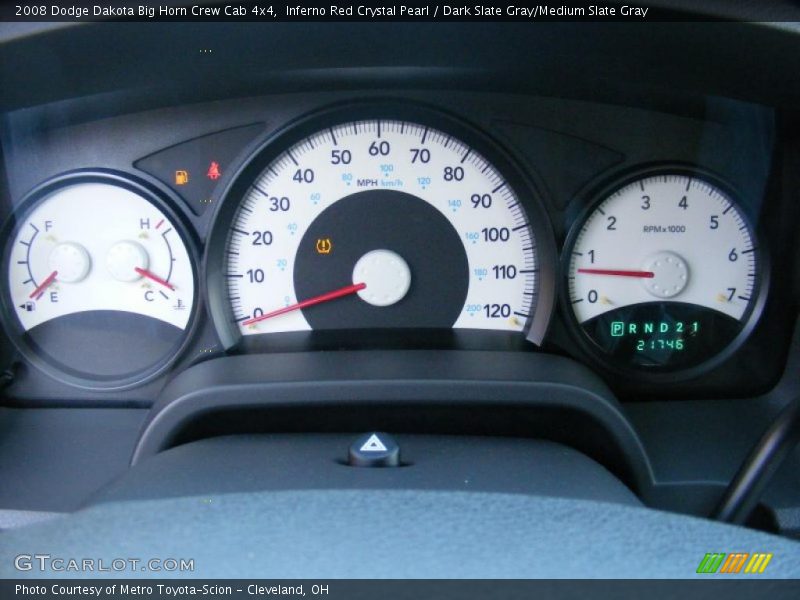 Inferno Red Crystal Pearl / Dark Slate Gray/Medium Slate Gray 2008 Dodge Dakota Big Horn Crew Cab 4x4