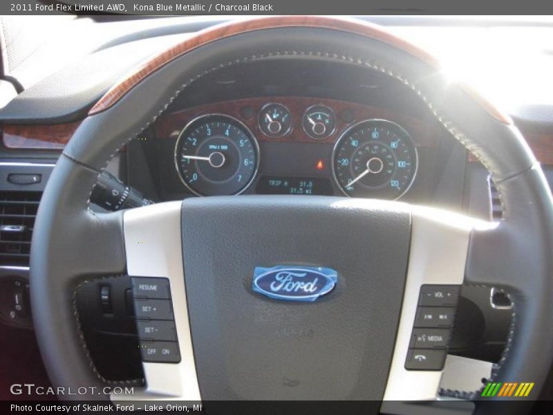 Kona Blue Metallic / Charcoal Black 2011 Ford Flex Limited AWD