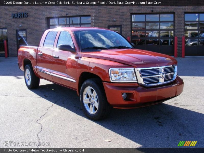 Sunburst Orange Pearl / Dark Slate Gray/Medium Slate Gray 2008 Dodge Dakota Laramie Crew Cab 4x4