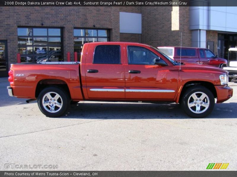 Sunburst Orange Pearl / Dark Slate Gray/Medium Slate Gray 2008 Dodge Dakota Laramie Crew Cab 4x4
