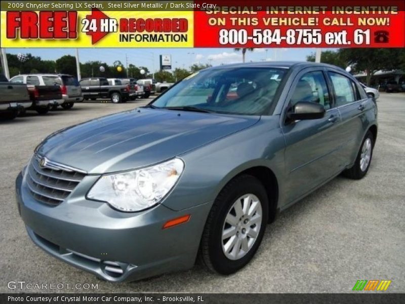 Steel Silver Metallic / Dark Slate Gray 2009 Chrysler Sebring LX Sedan