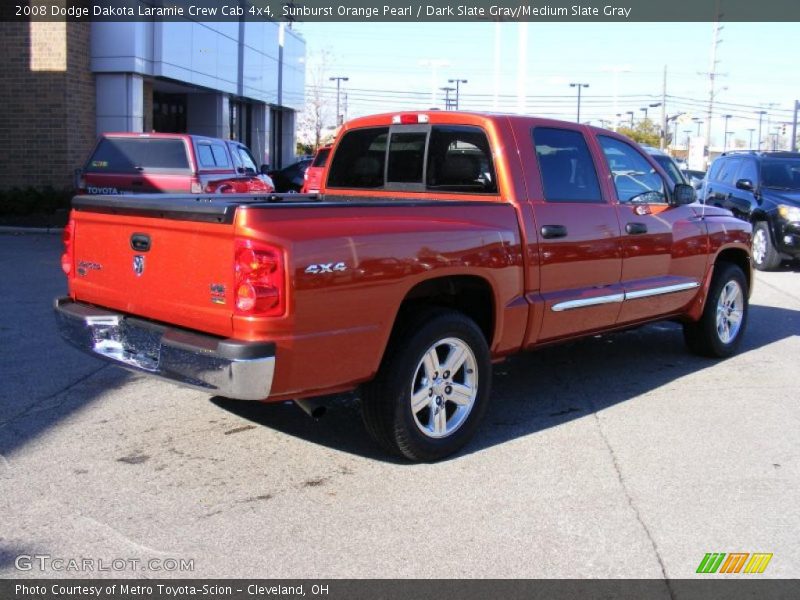 Sunburst Orange Pearl / Dark Slate Gray/Medium Slate Gray 2008 Dodge Dakota Laramie Crew Cab 4x4