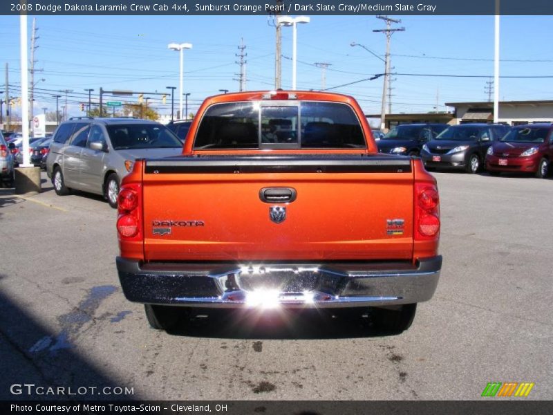 Sunburst Orange Pearl / Dark Slate Gray/Medium Slate Gray 2008 Dodge Dakota Laramie Crew Cab 4x4