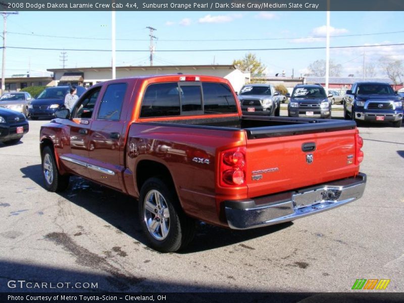 Sunburst Orange Pearl / Dark Slate Gray/Medium Slate Gray 2008 Dodge Dakota Laramie Crew Cab 4x4