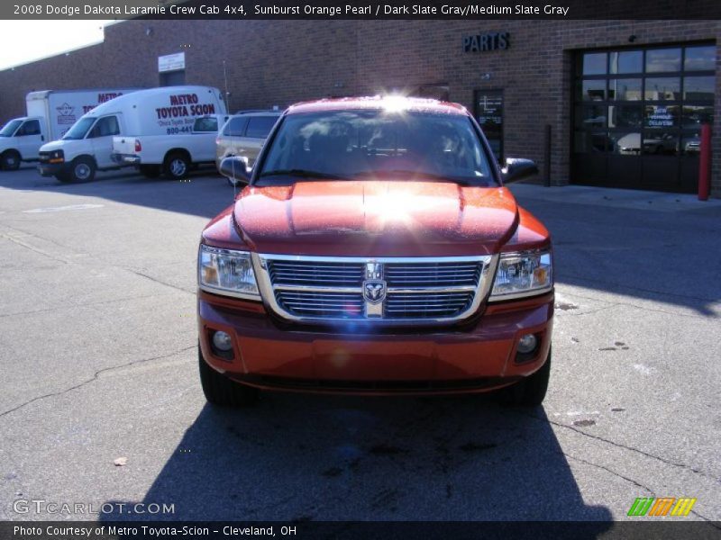 Sunburst Orange Pearl / Dark Slate Gray/Medium Slate Gray 2008 Dodge Dakota Laramie Crew Cab 4x4