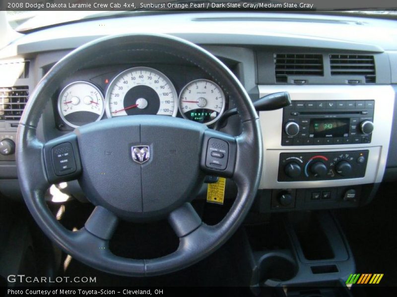 Sunburst Orange Pearl / Dark Slate Gray/Medium Slate Gray 2008 Dodge Dakota Laramie Crew Cab 4x4