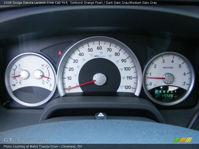 Sunburst Orange Pearl / Dark Slate Gray/Medium Slate Gray 2008 Dodge Dakota Laramie Crew Cab 4x4