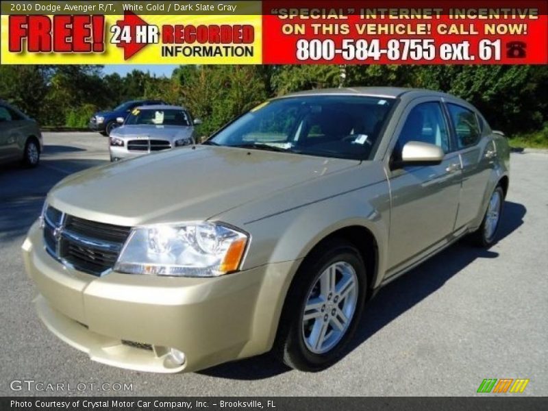 White Gold / Dark Slate Gray 2010 Dodge Avenger R/T