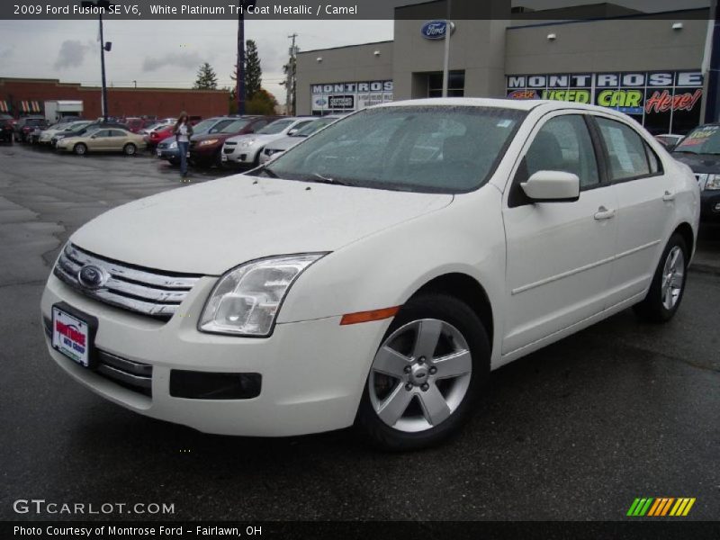 White Platinum Tri Coat Metallic / Camel 2009 Ford Fusion SE V6