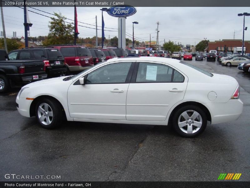 White Platinum Tri Coat Metallic / Camel 2009 Ford Fusion SE V6