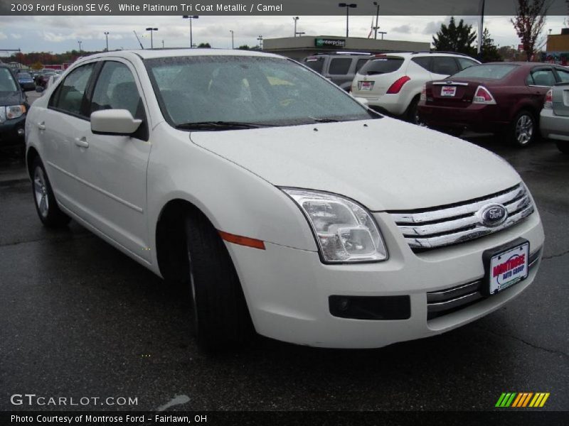 White Platinum Tri Coat Metallic / Camel 2009 Ford Fusion SE V6
