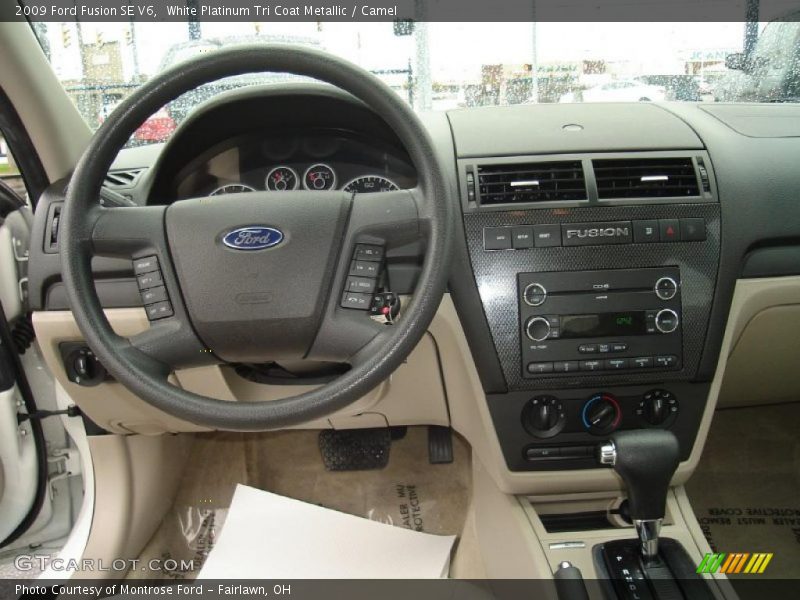 White Platinum Tri Coat Metallic / Camel 2009 Ford Fusion SE V6