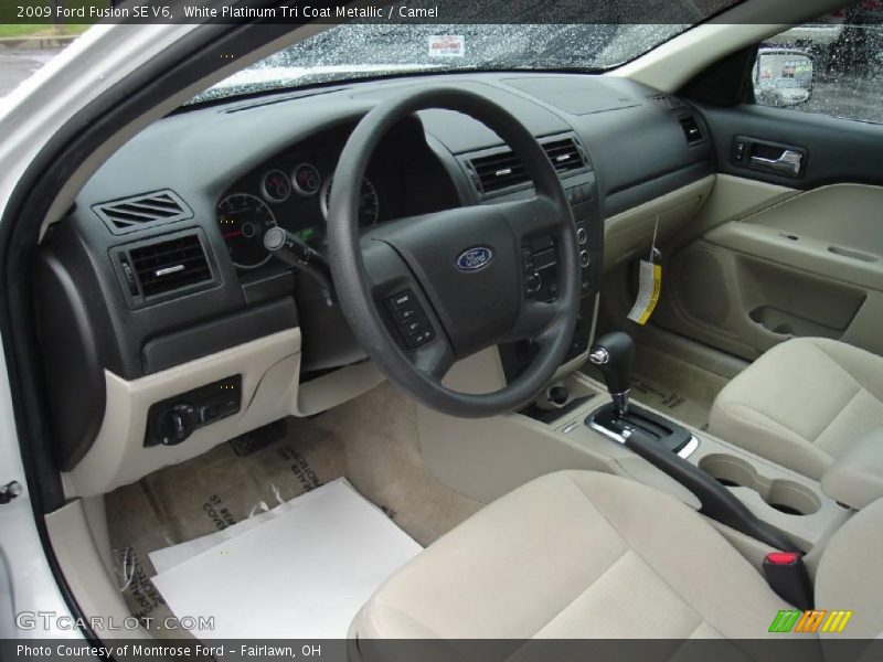 White Platinum Tri Coat Metallic / Camel 2009 Ford Fusion SE V6
