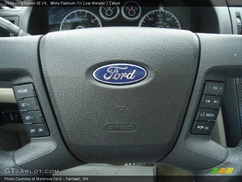 White Platinum Tri Coat Metallic / Camel 2009 Ford Fusion SE V6