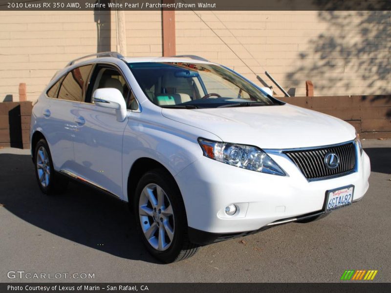 Starfire White Pearl / Parchment/Brown Walnut 2010 Lexus RX 350 AWD