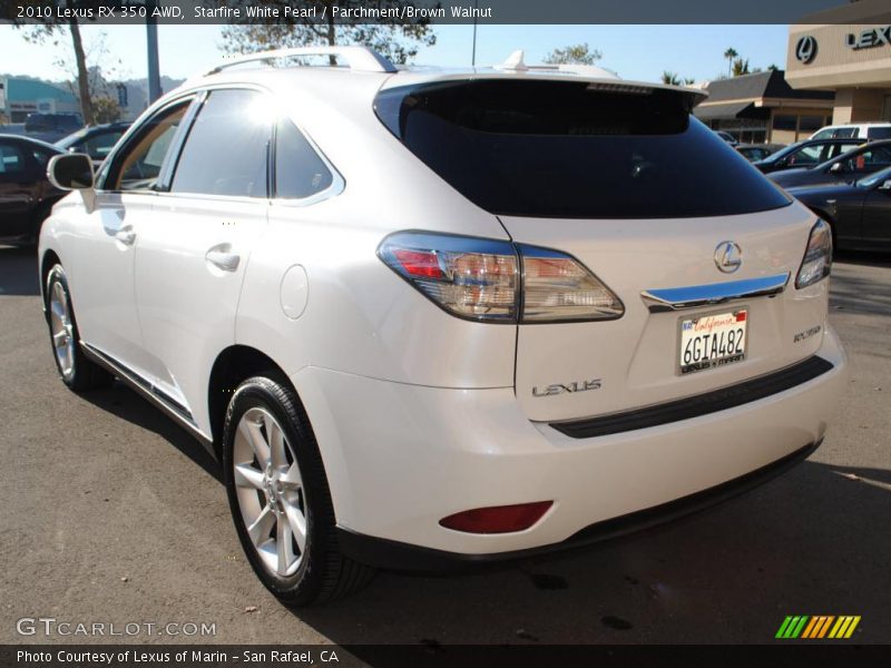 Starfire White Pearl / Parchment/Brown Walnut 2010 Lexus RX 350 AWD