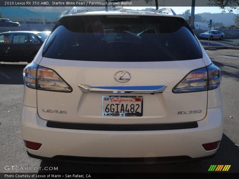 Starfire White Pearl / Parchment/Brown Walnut 2010 Lexus RX 350 AWD