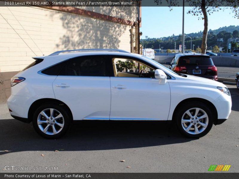 Starfire White Pearl / Parchment/Brown Walnut 2010 Lexus RX 350 AWD