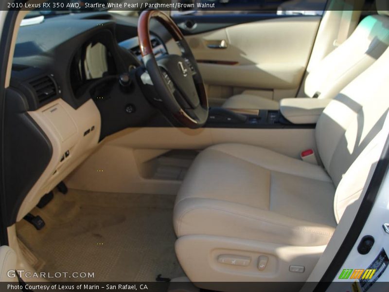 Starfire White Pearl / Parchment/Brown Walnut 2010 Lexus RX 350 AWD