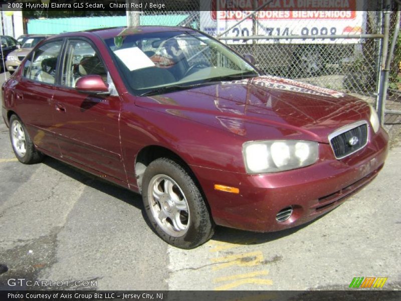 Chianti Red / Beige 2002 Hyundai Elantra GLS Sedan