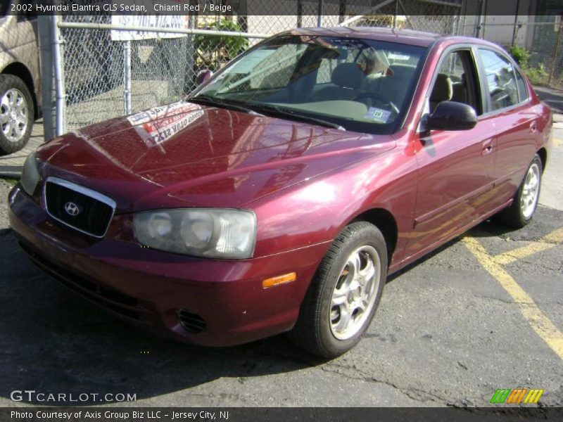 Chianti Red / Beige 2002 Hyundai Elantra GLS Sedan