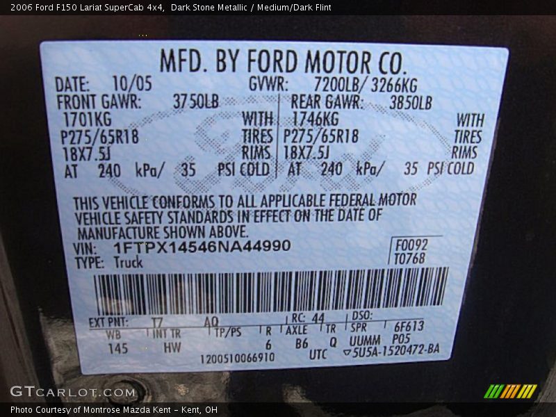 Dark Stone Metallic / Medium/Dark Flint 2006 Ford F150 Lariat SuperCab 4x4