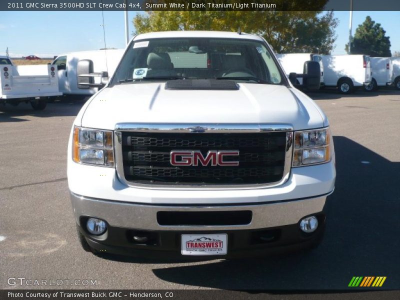 Summit White / Dark Titanium/Light Titanium 2011 GMC Sierra 3500HD SLT Crew Cab 4x4