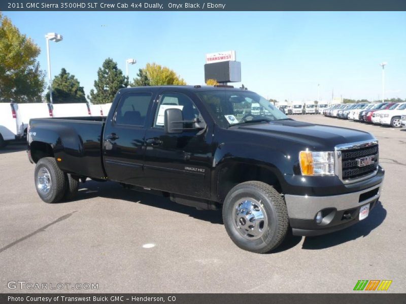 Front 3/4 View of 2011 Sierra 3500HD SLT Crew Cab 4x4 Dually