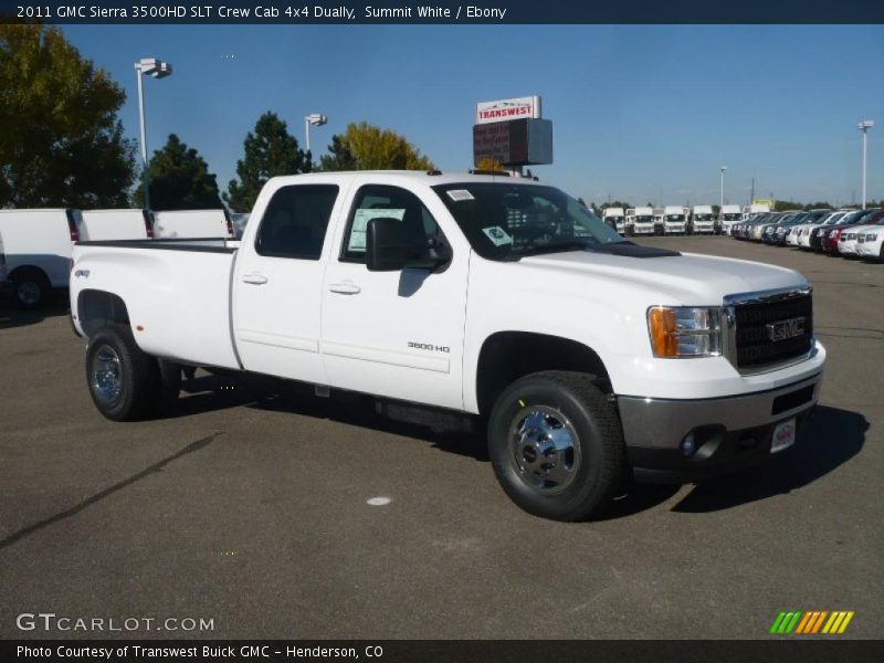 Summit White / Ebony 2011 GMC Sierra 3500HD SLT Crew Cab 4x4 Dually