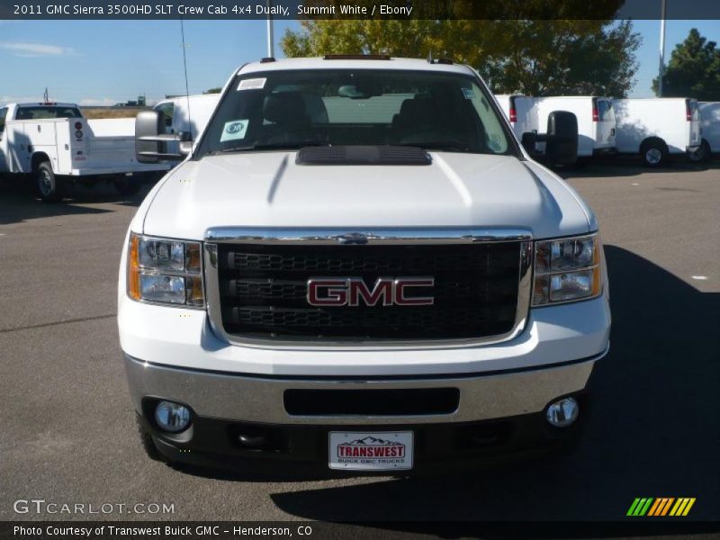 Summit White / Ebony 2011 GMC Sierra 3500HD SLT Crew Cab 4x4 Dually