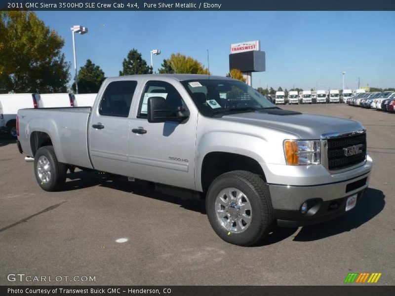 Pure Silver Metallic / Ebony 2011 GMC Sierra 3500HD SLE Crew Cab 4x4