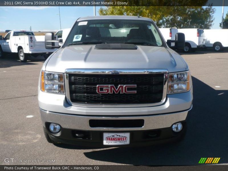 Pure Silver Metallic / Ebony 2011 GMC Sierra 3500HD SLE Crew Cab 4x4