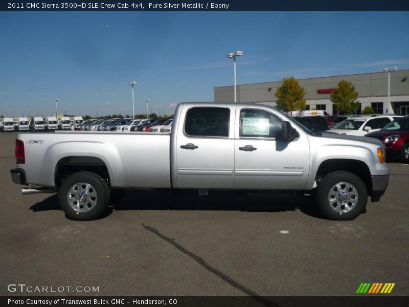 Pure Silver Metallic / Ebony 2011 GMC Sierra 3500HD SLE Crew Cab 4x4