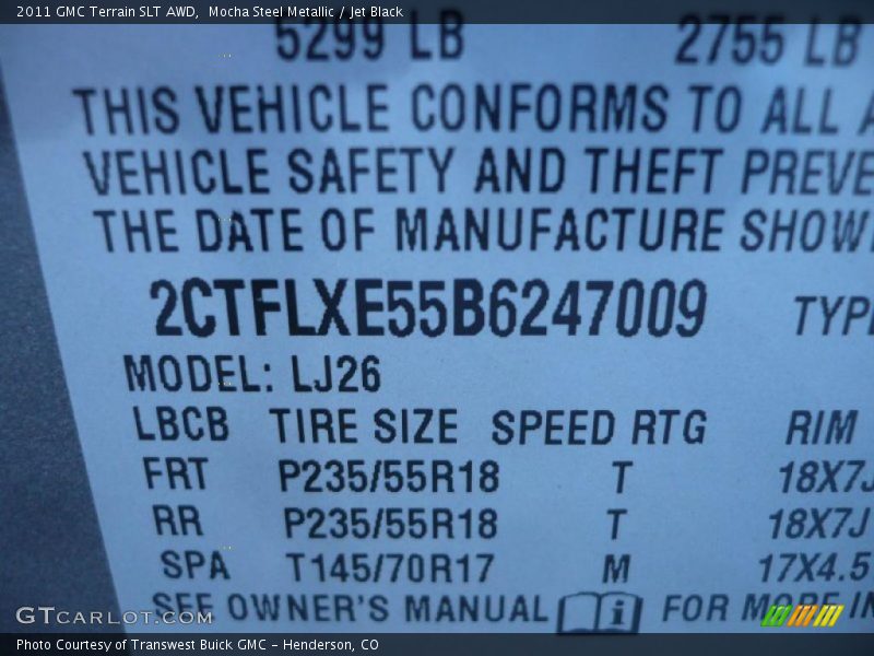 Mocha Steel Metallic / Jet Black 2011 GMC Terrain SLT AWD