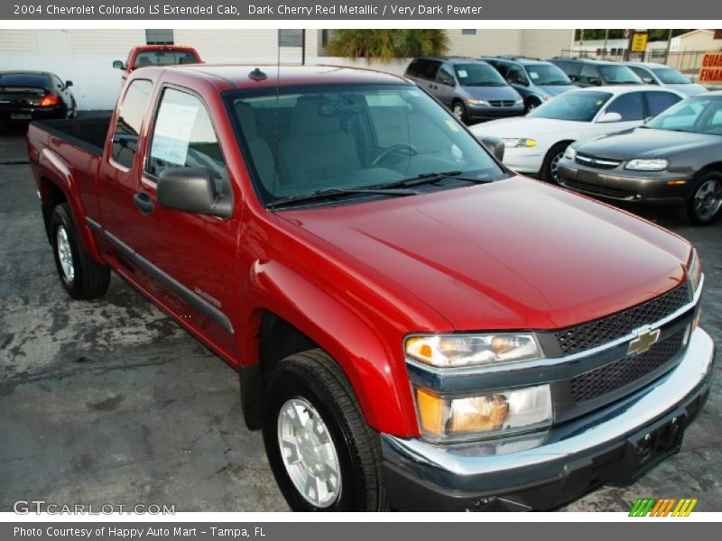 Dark Cherry Red Metallic / Very Dark Pewter 2004 Chevrolet Colorado LS Extended Cab